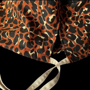 Σκουφάκι χειρουργείου leopard πορτοκαλί - γυναικεία, δώρο για γιατρό, μάσκα προσώπου - 3
