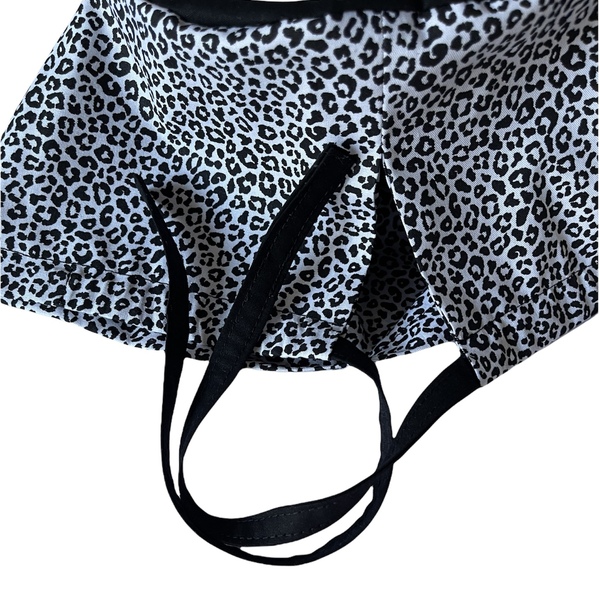 Μάσκα υφασμάτινη leopard άσπρο-μαύρο - ύφασμα, animal print, γυναικεία, προστασία, μάσκες προσώπου - 4