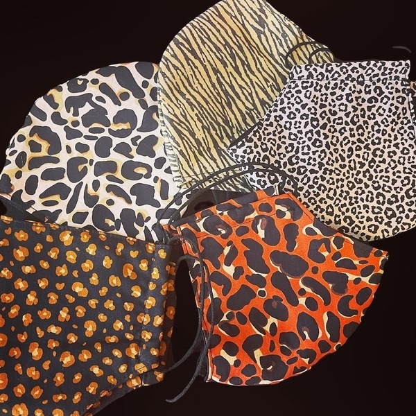 Μάσκα υφασμάτινη leopard - animal print, λαστιχάκι, προστασία, μάσκες προσώπου - 2