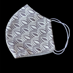 Μάσκα υφασμάτινη με γκρι γεωμετρικό σχέδιο - γυναικεία, ανδρικά, προστασία, μάσκες προσώπου - 3