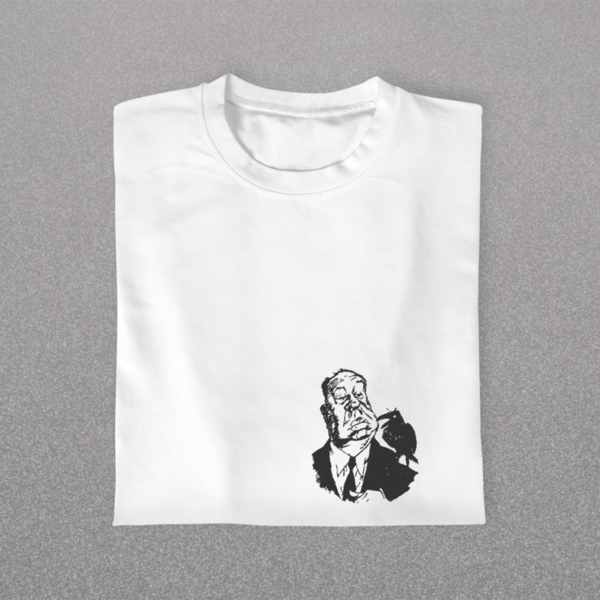 Βαμβακερό μπλουζάκι με κεντητό σχέδιο Celebrity Καρικατούρα Χιτσκοκ - βαμβάκι, κεντητά, δώρο - 4