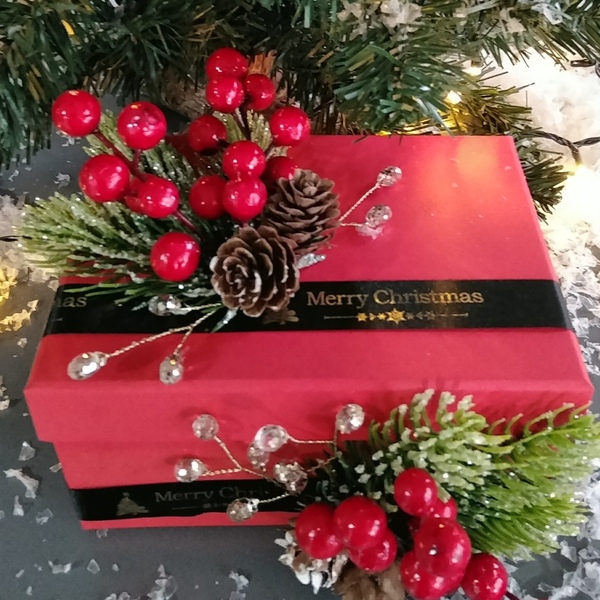 Χριστουγεννιάτικο κοκκινο κουτι.Διαστασεις 17*13*9cm - διακοσμητικά - 2