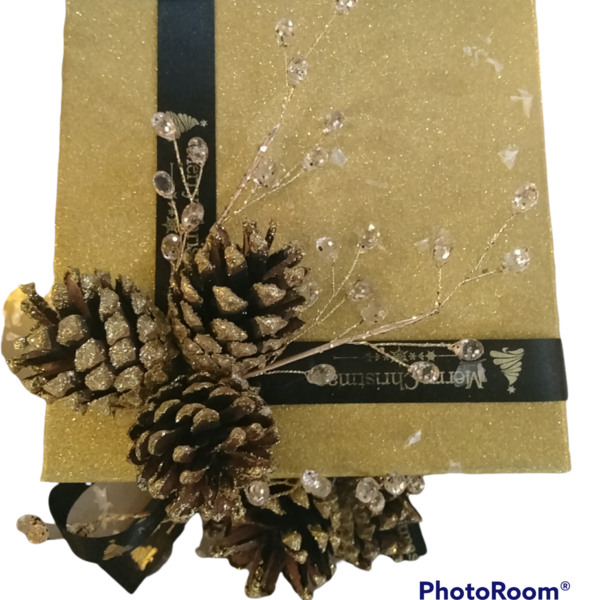 Χριστουγεννιάτικο κουτί gold - διακοσμητικά, κουτιά αποθήκευσης