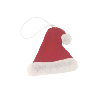 Χριστουγεννιάτικο στολίδι από τσόχα- Σκουφάκι Αι Βασίλη - ύφασμα, χριστουγεννιάτικο, άγιος βασίλης, στολίδια