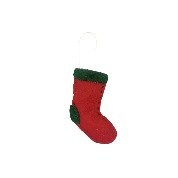 Χριστουγεννιάτικο στολίδι από τσόχα- Χριστουγεννιάτικη Κάλτσα - ύφασμα, χριστουγεννιάτικο, στολίδια