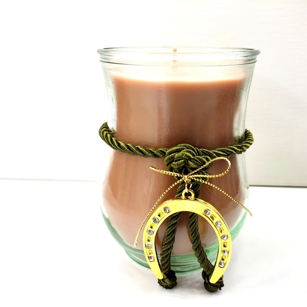 Χριστουγεννιάτικο αρωματικό κερί 500γρμ σοκολά με άρωμα βανίλια σε γυάλινο ποτήρι πορταβέλα 13χ9 εκ. - γυαλί, κεριά & κηροπήγια