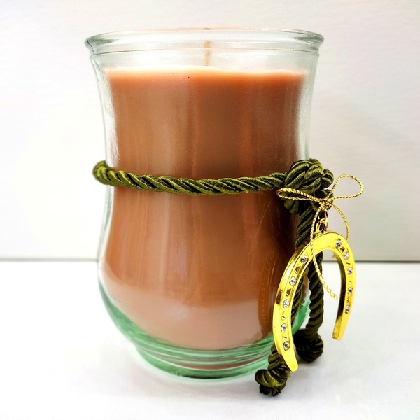 Χριστουγεννιάτικο αρωματικό κερί 500γρμ σοκολά με άρωμα βανίλια σε γυάλινο ποτήρι πορταβέλα 13χ9 εκ. - γυαλί, κεριά & κηροπήγια - 2