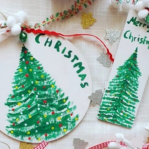 Χριστουγεννιάτικο καδράκι και σελιδοδείκτης Christmas tree - ξύλο, διακοσμητικά, χριστουγεννιάτικα δώρα - 2