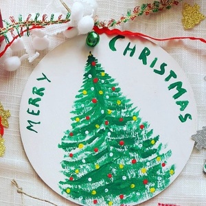 Χριστουγεννιάτικο καδράκι και σελιδοδείκτης Christmas tree - ξύλο, διακοσμητικά, χριστουγεννιάτικα δώρα - 3