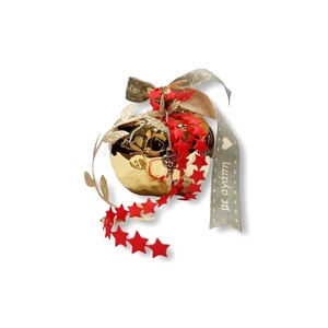 Γούρι Μήλο Χρυσό - γούρι, διακοσμητικά, χριστουγεννιάτικα δώρα