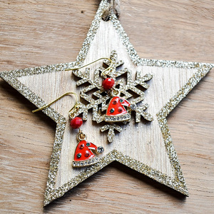 Χριστουγεννιάτικα σκουλαρίκια σκούφος με στρας - μέταλλο, κοσμήματα, χριστουγεννιάτικα δώρα - 4