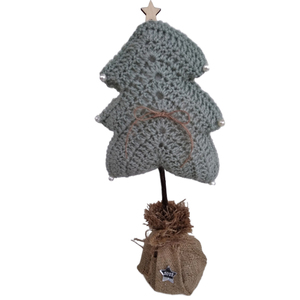 Χειροποίητο Χριστουγεννιάτικο δεντράκι (39cm) - νήμα, διακοσμητικά, χριστουγεννιάτικα δώρα, δέντρο