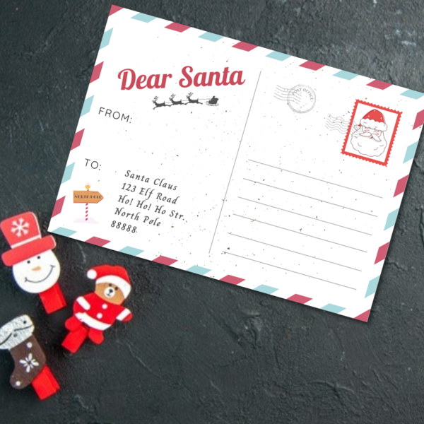 Χριστουγεννιάτικη Κάρτα (Καρτ Ποστάλ) - Γράμμα στον Άγιο Βασίλη - χαρτί, χριστουγεννιάτικο, χριστουγεννιάτικα δώρα, άγιος βασίλης, ευχετήριες κάρτες - 4