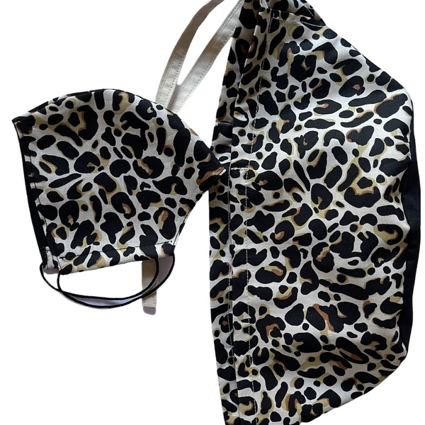 Μάσκα υφασμάτινη leopard-Αντίγραφο - ύφασμα, animal print, λαστιχάκι, προστασία, μάσκες προσώπου - 3