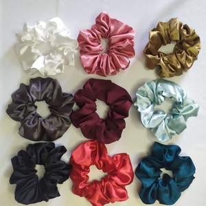 Σατέν scrunchie XL - σατέν, λαστιχάκι, για τα μαλλιά, λαστιχάκια μαλλιών - 3