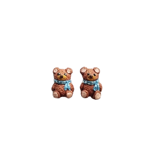 TEDDY BEAR καρφωτά σκουλαρίκια μινιατούρες - πηλός, καρφωτά, μικρά, καρφάκι, μινιατούρες φιγούρες