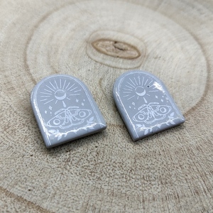 Boho statement studs σκουλαρίκια από πολυμερικό πηλό - πηλός, πρωτότυπο, καρφωτά, boho - 3