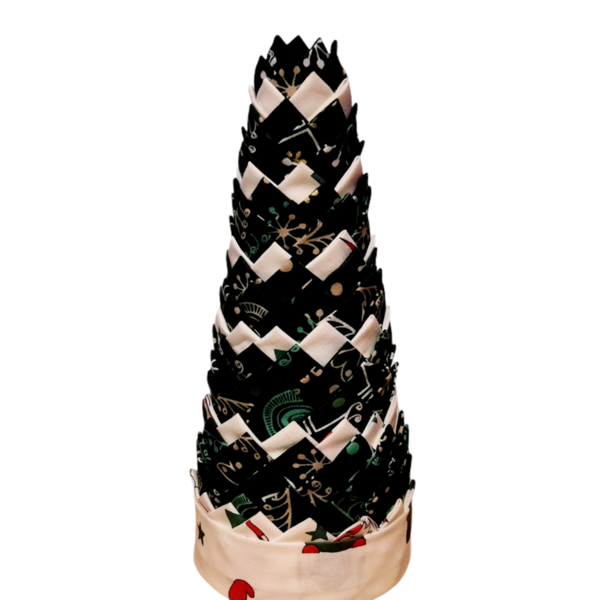 Χριστουγεννιάτικο δεντράκι από ύφασμα σε πράσινες αποχρώσεις 21cm. - ύφασμα, χριστουγεννιάτικο, διακοσμητικά, δέντρο