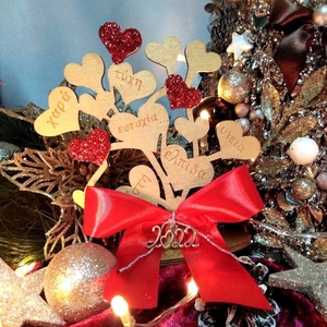 Γούρι 2023 δεντράκι από ξύλο με ευχές 11,5×4,5×15,5cm - χριστουγεννιάτικα δώρα, γούρια, πρωτοχρονιά, δέντρο - 2