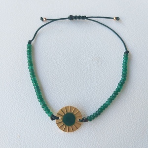 Sun bracelet - ημιπολύτιμες πέτρες, charms, επιχρυσωμένα, χεριού, αυξομειούμενα - 3