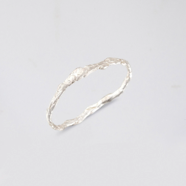 Λεπτό ασημένιο δαχτυλίδι από κλαδί αληθινού κυπαρισσιού. - ασήμι 925, επάργυρα, φύλλο, σταθερά - 2