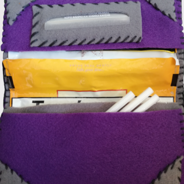 Καπνοθήκη από τσόχα χειροποίητη στο χρώμα της επιλογής σας - ύφασμα, τσόχα, καπνοθήκες - 5