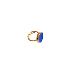 Σετ σκουλαρίκια με δαχτυλίδι σε απόχρωση του μπλέ ρουά! - επιχρυσωμένα, ορείχαλκος, δώρο, κρεμαστά, μεγάλα - 2
