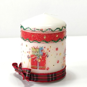 Διακοσμητικό μικρό κερί Χριστουγεννιάτικες εικόνες Ύψος 8cm - vintage, ντεκουπάζ, χειροποίητα, χριστουγεννιάτικα δώρα, κεριά & κηροπήγια - 2