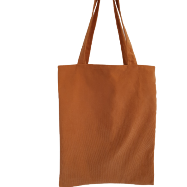 Υφασμάτινη tote τσάντα "κοτλέ-μουσταρδί" 41x33cm - ύφασμα, ώμου, all day, tote, πάνινες τσάντες - 3
