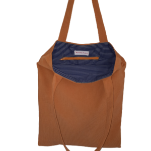 Υφασμάτινη tote τσάντα "κοτλέ-μουσταρδί" 41x33cm - ύφασμα, ώμου, all day, tote, πάνινες τσάντες