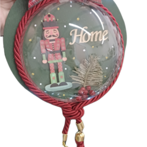 Χριστουγεννιάτικη μπάλα, Γούρι καρυοθραύστης - ξύλο, plexi glass, στολίδια, μπάλες