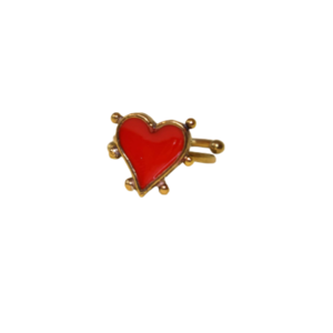Δαχτυλίδι κόκκινη καρδιά ❤️❤️❤️ - επιχρυσωμένα, ορείχαλκος, καρδιά, αγ. βαλεντίνου, αυξομειούμενα - 2