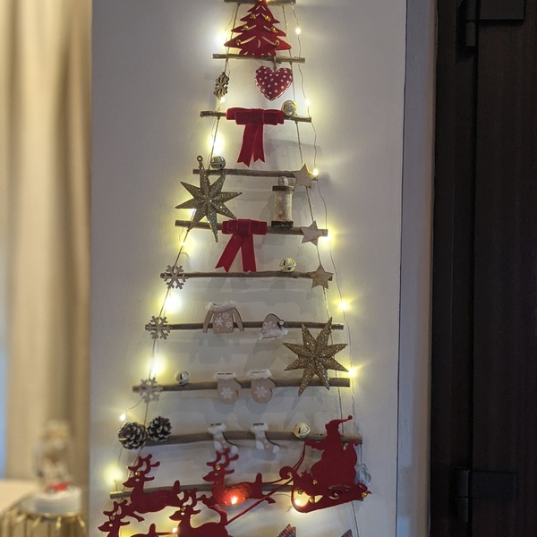 Κρεμαστό ξύλινο χριστουγεννιάτικο δέντρο - χριστουγεννιάτικο, χριστουγεννιάτικο δέντρο, διακοσμητικά, πρώτα Χριστούγεννα, δέντρο