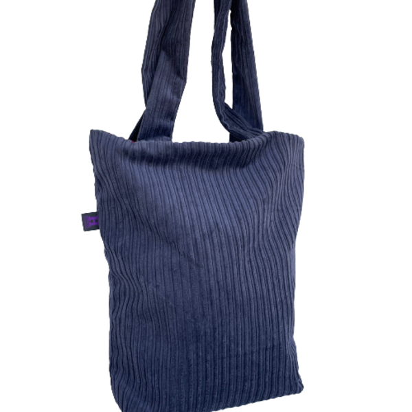 Χειροποίητη τσάντα ώμου shopper διπλής όψης κοτλέ naomi - ώμου, all day, δέρμα, μεγάλες - 2