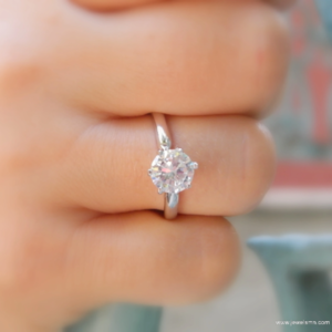 Vintage δαχτυλίδι αρραβώνων από λευκό ζαφείρι με τεχνητό διαμάντι - ημιπολύτιμες πέτρες, επάργυρα, βεράκια, σταθερά, για γάμο - 4