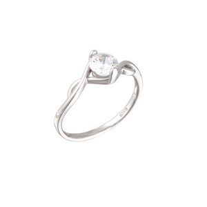 Δαχτυλίδι αρραβώνων Infinity επάργυρο με τεχνητό διαμάντι - ημιπολύτιμες πέτρες, ασήμι 925, επάργυρα, σταθερά, για γάμο