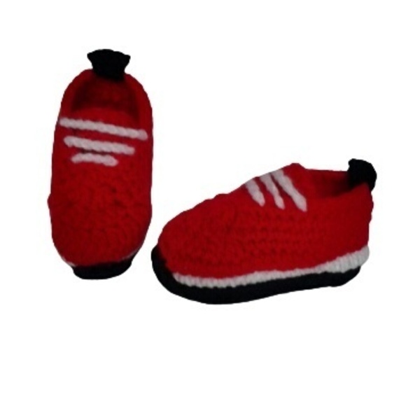 Sneakers χειροποίητα πλεκτά παπουτσάκια αγκαλιάς unisex - 0-3 μηνών, δώρο γέννησης, βρεφικά ρούχα, αγκαλιάς