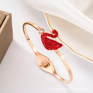 Locker Red bracelet swan - ατσάλι, σταθερά, χεριού, χειροπέδες - 2