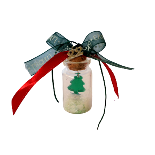 Γούρι Χριστουγεννιάτικο Δέντρο σε γυάλινο μπουκαλάκι - γυαλί, χριστουγεννιάτικα δώρα, γούρια, δέντρο - 2