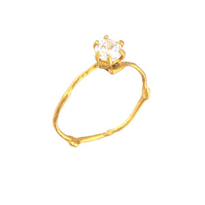 Μίνιμαλ δαχτυλίδι αρραβώνων από μασίφ χρυσό γιασεμί 9Κ - ημιπολύτιμες πέτρες, επιχρυσωμένα, ασήμι 925, επάργυρα, σταθερά