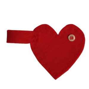 Μπρελόκ "καρδιά" από κόκκινη τσόχα 8εκ. - ύφασμα, καρδιά, τσόχα, αγ. βαλεντίνου, δώρα για γυναίκες