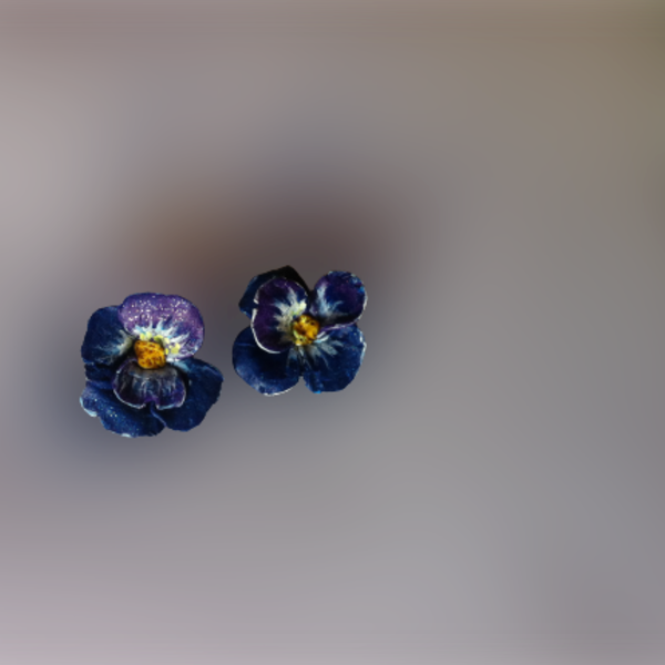 pansy flowers χειροποιητα καρφωτα σκουλαρικια - πηλός, καρφωτά, μεγάλα