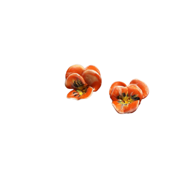 small pansy flowers χρωμα πορτοκολι - πηλός, καρφωτά, μικρά