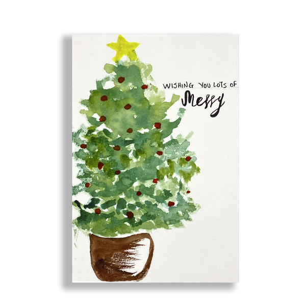 Ευχετήρια κάρτα Δέντρο με μπάλες - χαρτί, ευχετήριες κάρτες, δέντρο