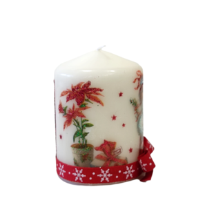 Διακοσμητικό μικρό κερί vintage Χριστουγεννιάτικες εικόνες Ύψος 8cm - vintage, ντεκουπάζ, χειροποίητα, χριστουγεννιάτικα δώρα, κεριά & κηροπήγια - 2