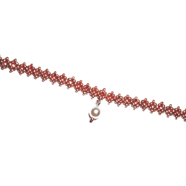 Χρυσό Κολιε-Choker με Seed Beads και Πέρλα - τσόκερ, χάντρες, κοντά, πέρλες, seed beads