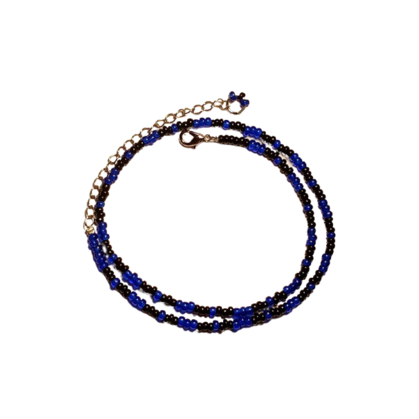 Κολιε-Choker με Μπλέ και Μαυρα Seed Beads - τσόκερ, χάντρες, κοντά, boho, μπλε χάντρα