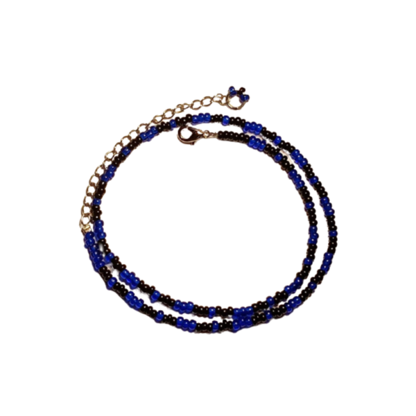 Κολιε-Choker με Μπλέ και Μαυρα Seed Beads - τσόκερ, χάντρες, κοντά, boho, μπλε χάντρα - 2