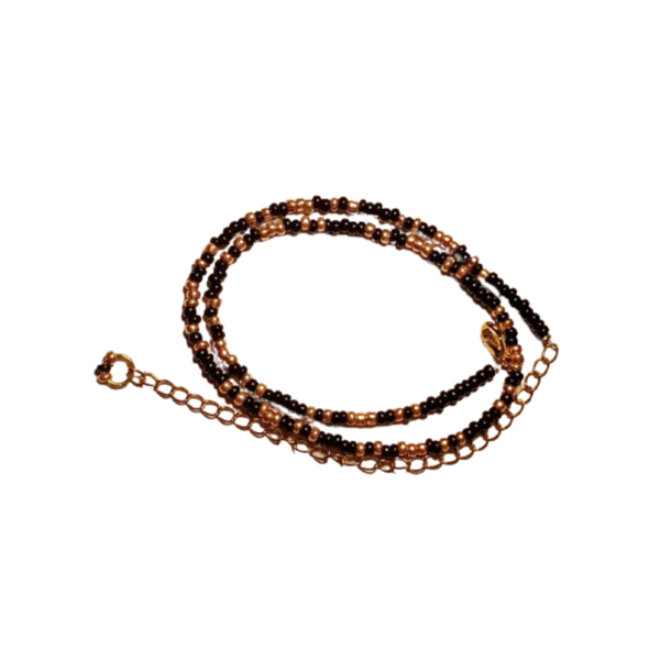 Κολιε-Choker με Μαυρα και Χρυσά Seed Beads - τσόκερ, χάντρες, κοντά, ατσάλι, seed beads