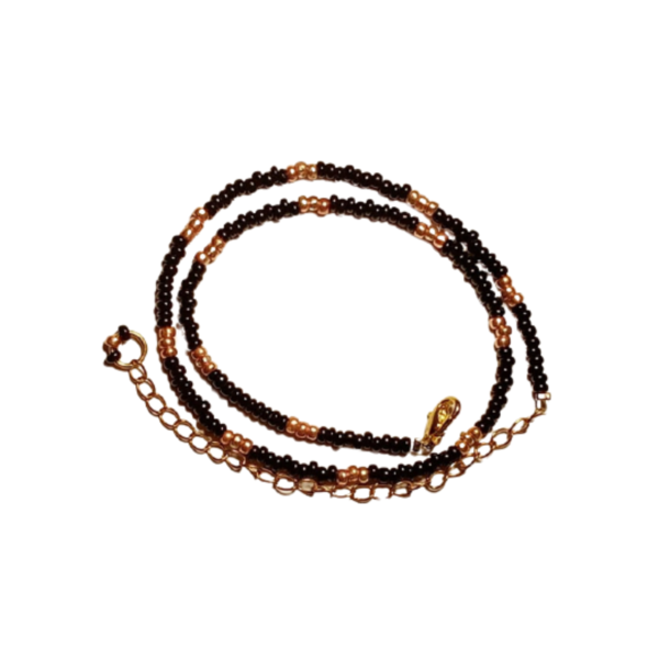 Μάυρο Κολιε-Choker με Χρυσά Seed Beads - τσόκερ, χάντρες, κοντά, ατσάλι, seed beads